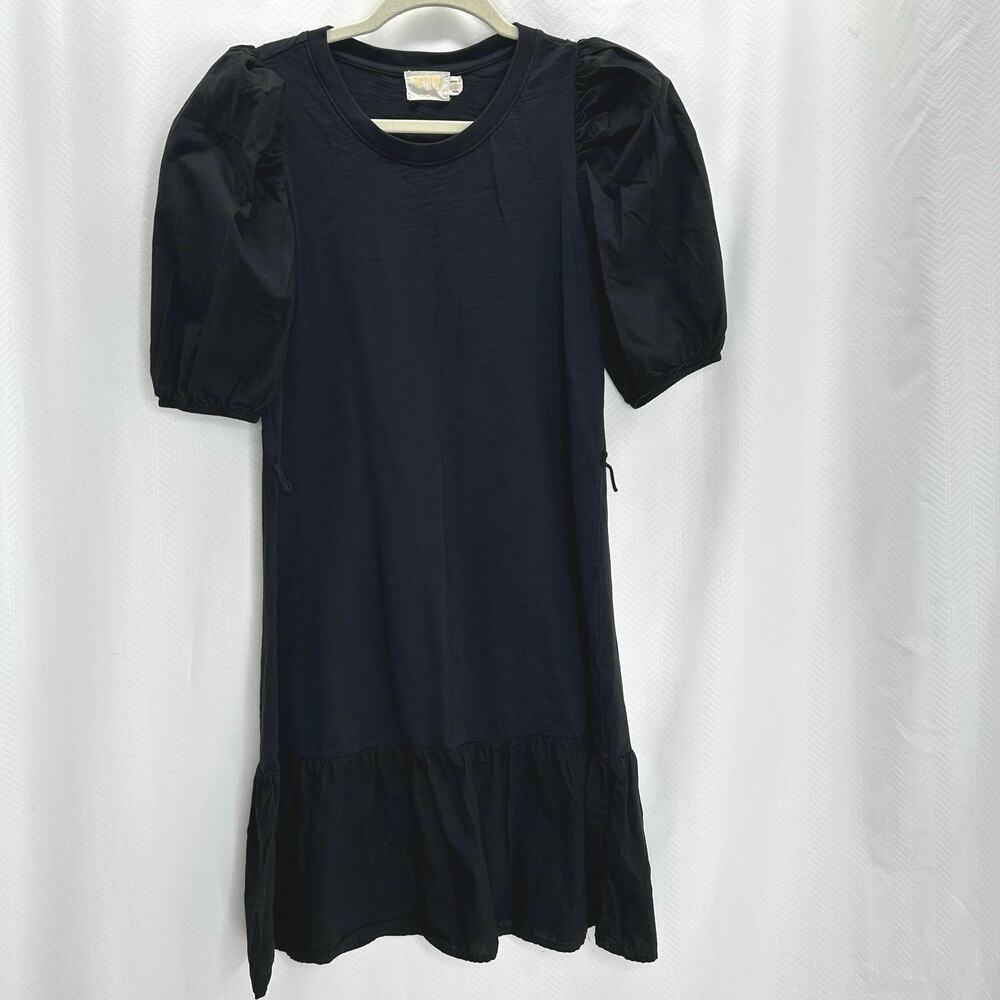 Nation LTD black puff sleeve shift dress